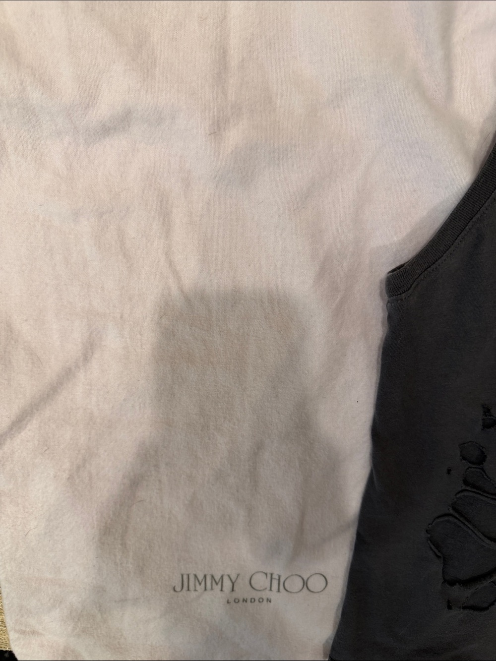 ALO Yoga Black Distressed Muscle Tank and Jimmy Choo Dustbag - Picture 3 of 5